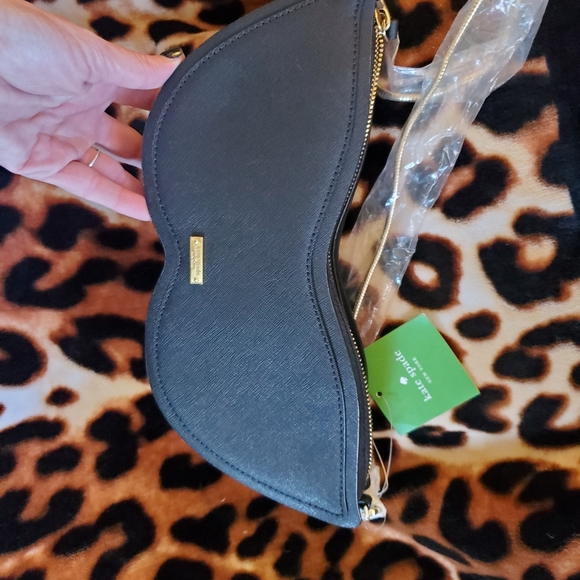 NWT Kate Spade "Dress The Part" black glitter clutch. - Picture 7 of 9